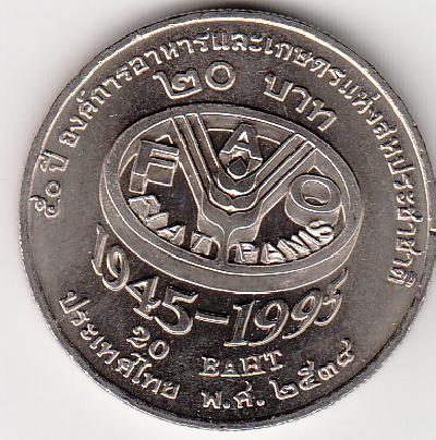 Beschrijving: 20  Baht  F.A.O.